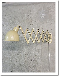 Industriële vintage schaarlamp, scissor lamp industrial