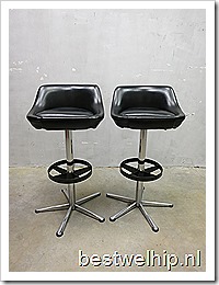 Sixties barkruk industrieel, bar stool Industrial Mad men style