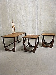 Mid century vintage design salontafel miniset Deense stijl G PLan jaren 60