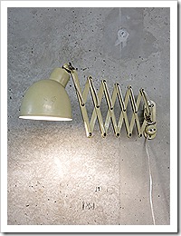 Industriële vintage schaarlamp, scissor lamp industrial