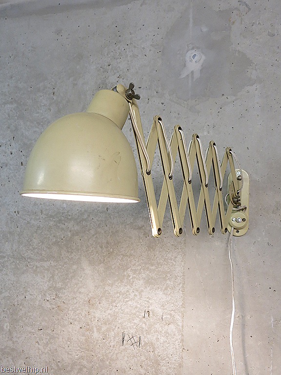 afstand dump uitbreiden Industriële vintage schaarlamp, scissor lamp industrial | Bestwelhip
