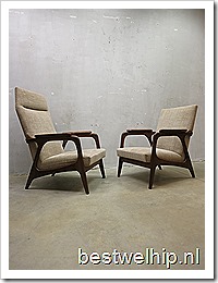 Mid century vintage design lounge set armchairs easy chairs Danish, vintage design lounge fauteuils Deens