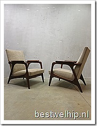 Mid century vintage design lounge set armchairs easy chairs Danish, vintage design lounge fauteuils Deens