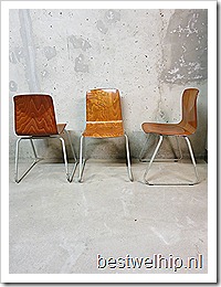 Pagholz industrial vintage chair, vintage eetkamerstoelen industrieel