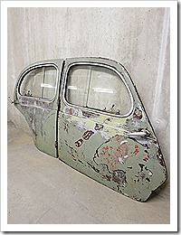 Industrial vintage object, Panhard doors 1950