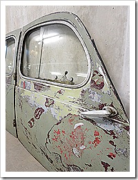 Industrial vintage object, Panhard doors 1950
