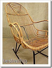 vintage design rotan schommelstoel rockingchair