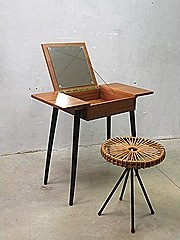 Vintage design bijzettafel kaptafel jaren 50, vintage side table dressing table fifties design