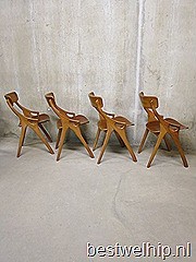 Hovmand Olsen deense vintage design stoelen eetkamer tafel, chais table mid century vintage design Hovmand Olsen