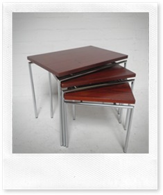 nesting table brabantia, vintage design bijzettafeltjes retro miniset