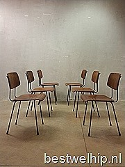 Gispen Cordemeyer eetkamer stoelen (Rietveld) industrieel vintage design