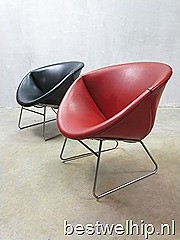 Vintage slede stoel lounge fauteuil Rohé Dutch design