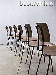 Gispen Cordemeyer eetkamer stoelen (Rietveld) industrieel vintage design