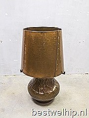 Unique mid century vintage design bronze copper table/ floor lamp XL