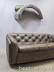 Geoffrey Harcourt vintage leather sofa Artifort, vintage leren lounge bank Artifort G. Harcourt