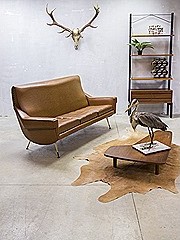 Mid century fifties design lounge set Gio Ponti style Marco Zanuso style brass legs Italian modern