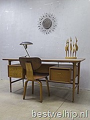 Mid century modern office desk vintage design bureau 