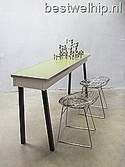 Vintage side table sixties, vintage bijzettafel presentatietafel XL