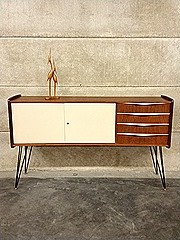 Mid century design wall unit, vintage design dressoir wandkast