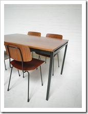 vintage design eetkamer set tafel & stoelen, gispen eetkamer tafel