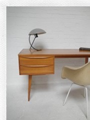 vintage design bureau scandinavisch deense stijl, vintage design desk wood