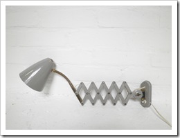 schaarlamp vintage, industriele wandlamp, wall light 50's 