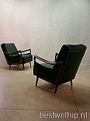 Fifties mid century vintage design armchairs lounge fauteuils